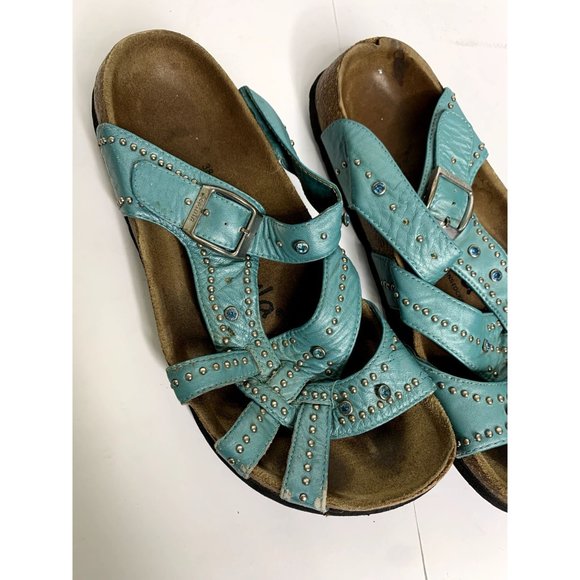 Betula By Birkenstock Women's Turquoise Lambada Studded Sandals Size 7 - Picture 12 of 12